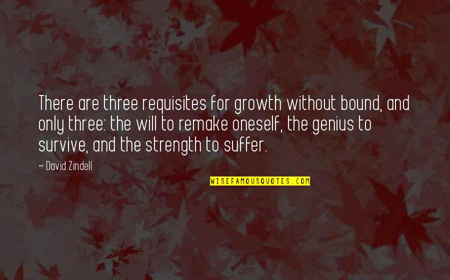 Requisites Quotes By David Zindell: There are three requisites for growth without bound,