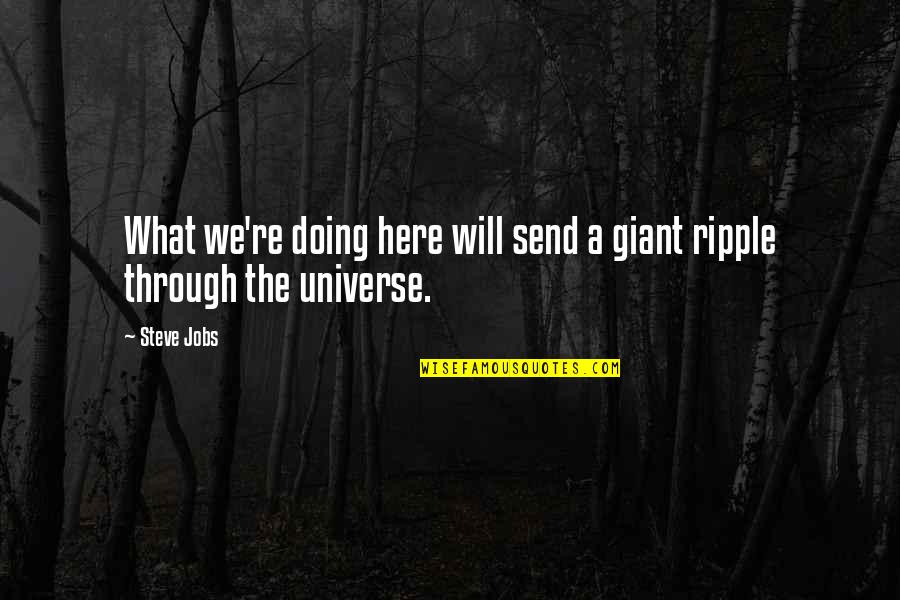 Requisites Quotes By Steve Jobs: What we're doing here will send a giant