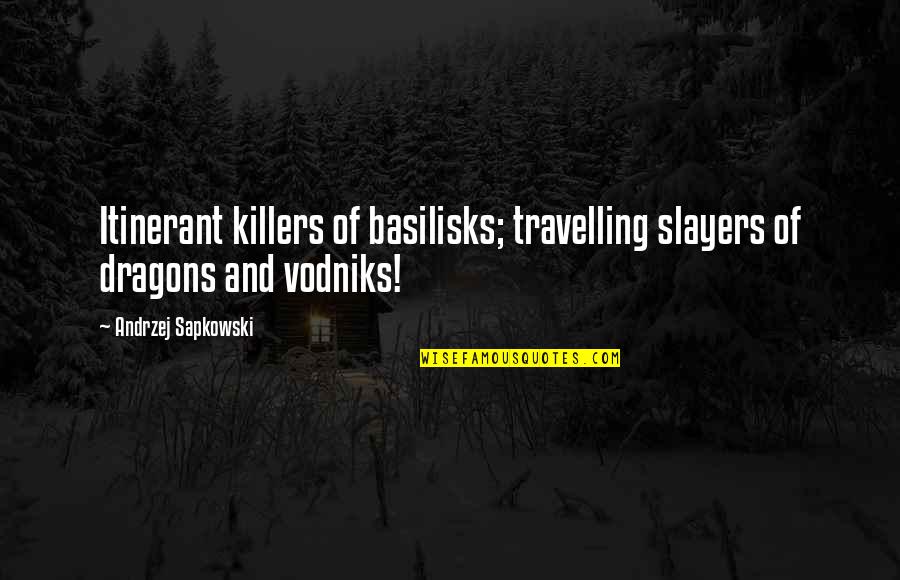 Rerum Quotes By Andrzej Sapkowski: Itinerant killers of basilisks; travelling slayers of dragons