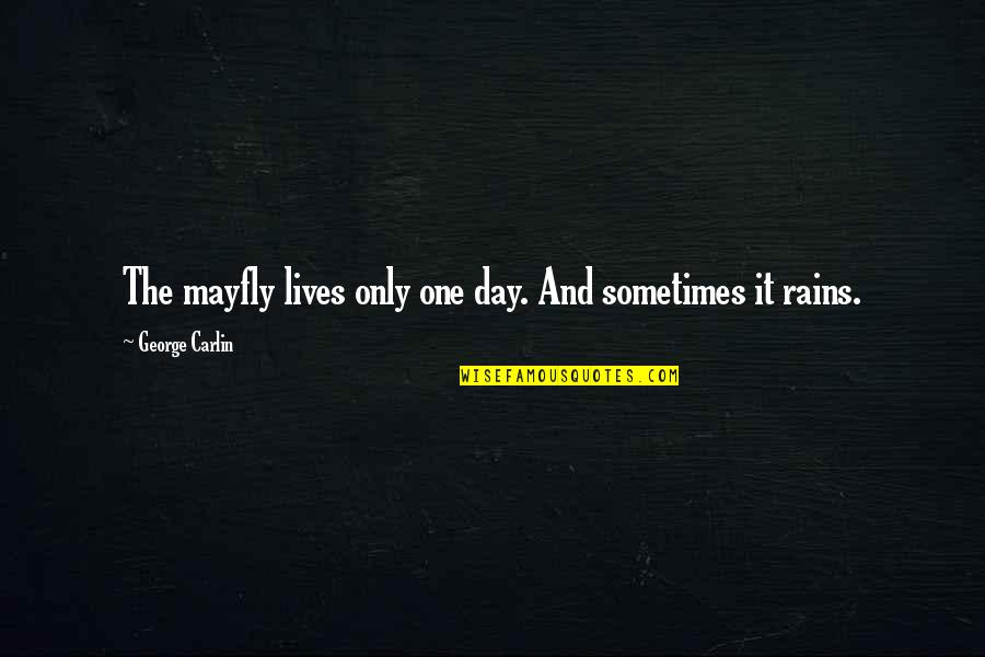 Rescatado Definicion Quotes By George Carlin: The mayfly lives only one day. And sometimes Rescatado Definicion Quotes By George Carlin: The mayfly lives only one day. And sometimes
