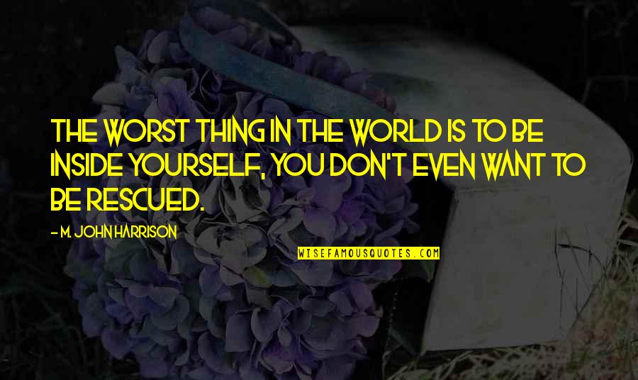 Rescued Quotes By M. John Harrison: The worst thing in the world is to
