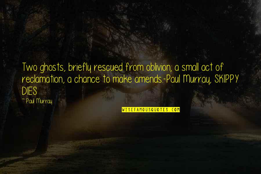 Rescued Quotes By Paul Murray: Two ghosts, briefly rescued from oblivion; a small