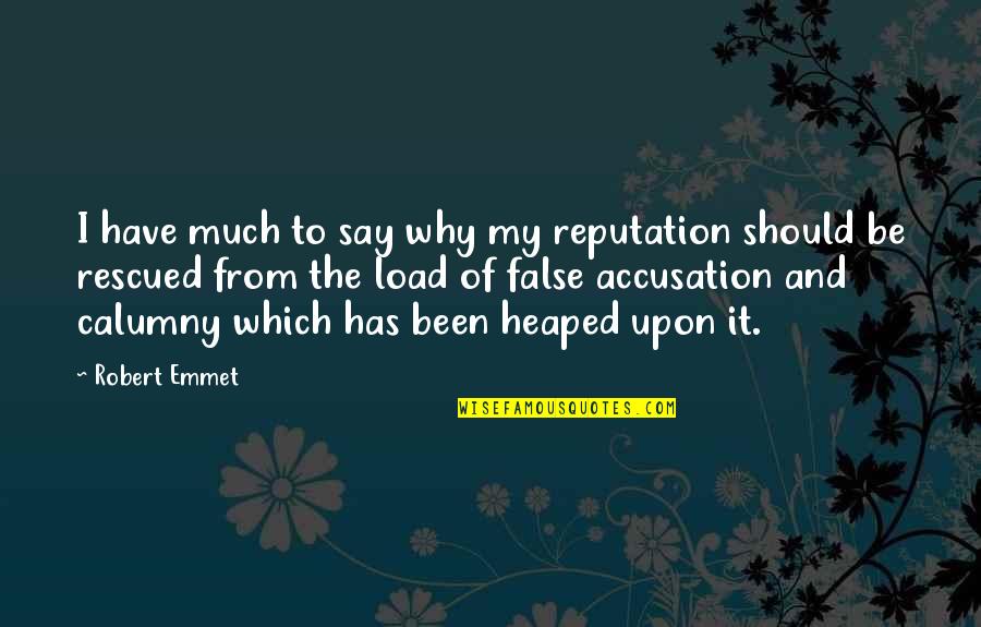 Rescued Quotes By Robert Emmet: I have much to say why my reputation