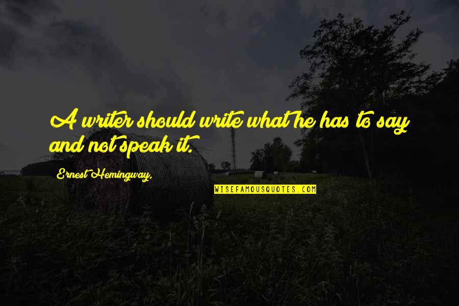 Rescuers Movie Quotes By Ernest Hemingway,: A writer should write what he has to