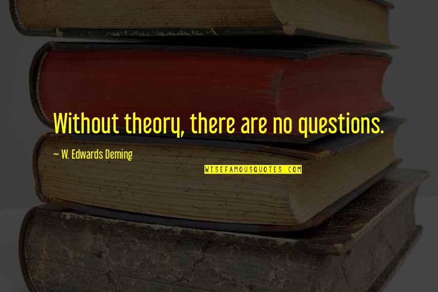 Rescuestuff Quotes By W. Edwards Deming: Without theory, there are no questions. Rescuestuff Quotes By W. Edwards Deming: Without theory, there are no questions.