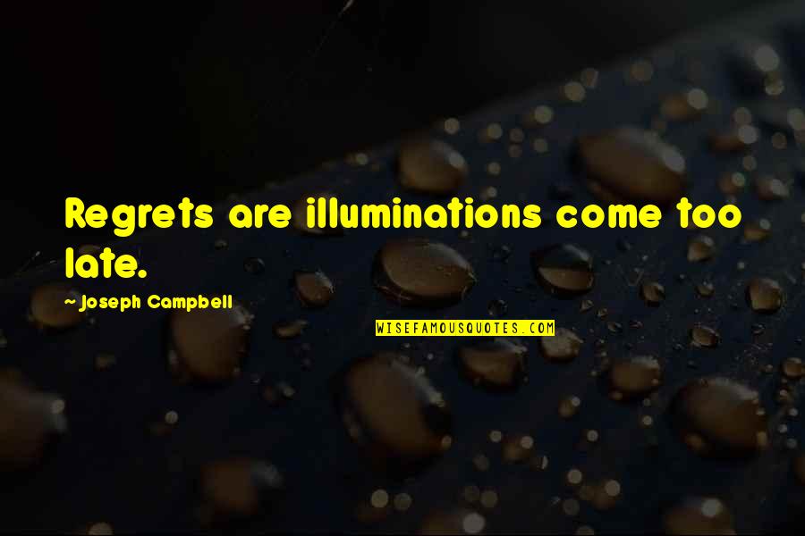 Research Grants Quotes By Joseph Campbell: Regrets are illuminations come too late.