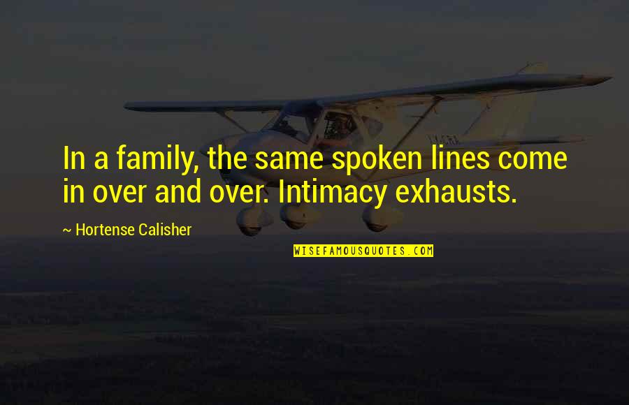 Research Papers Quotes By Hortense Calisher: In a family, the same spoken lines come