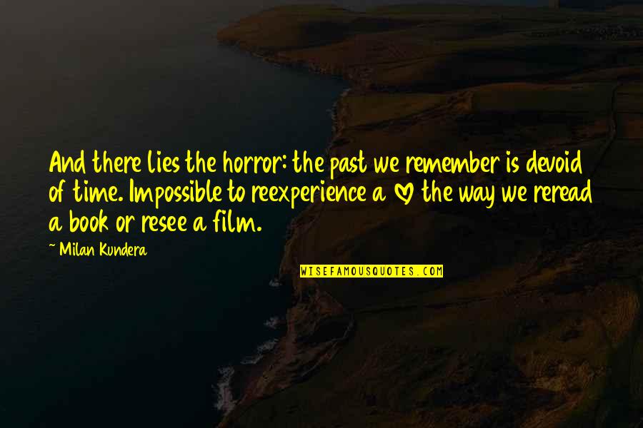 Resee Quotes By Milan Kundera: And there lies the horror: the past we