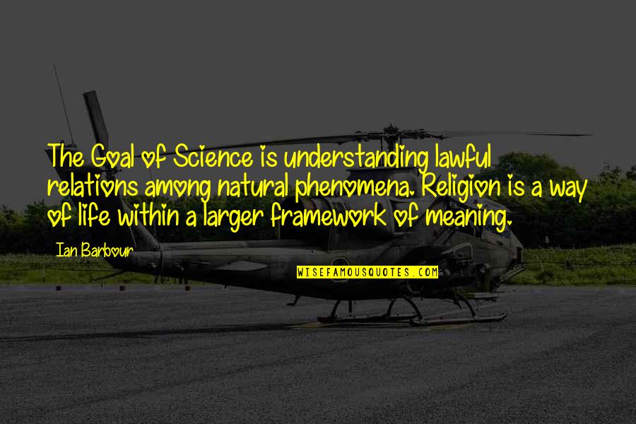 Resembled In Spanish Quotes By Ian Barbour: The Goal of Science is understanding lawful relations