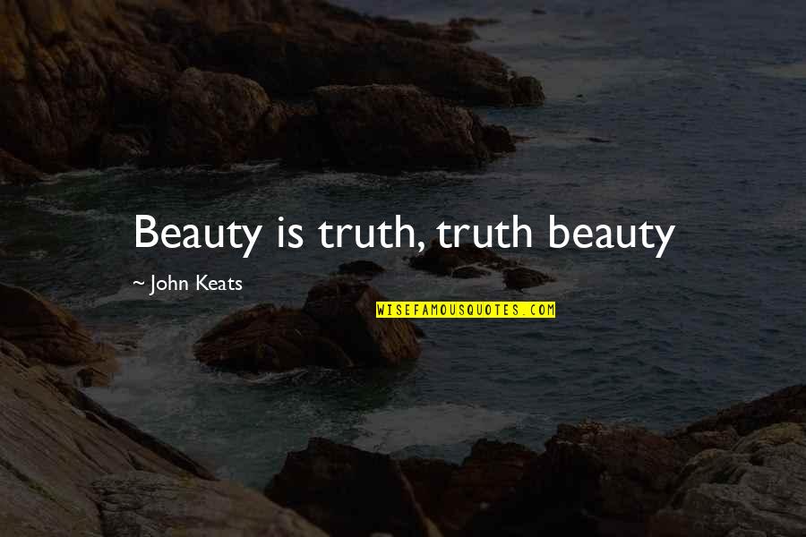 Resentment In A Relationship Quotes By John Keats: Beauty is truth, truth beauty
