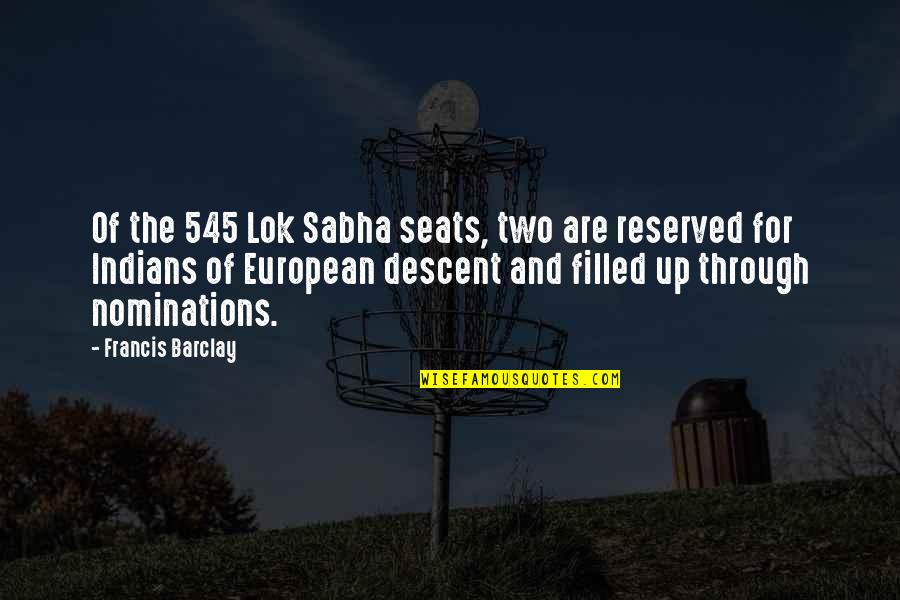 Reserved Quotes By Francis Barclay: Of the 545 Lok Sabha seats, two are