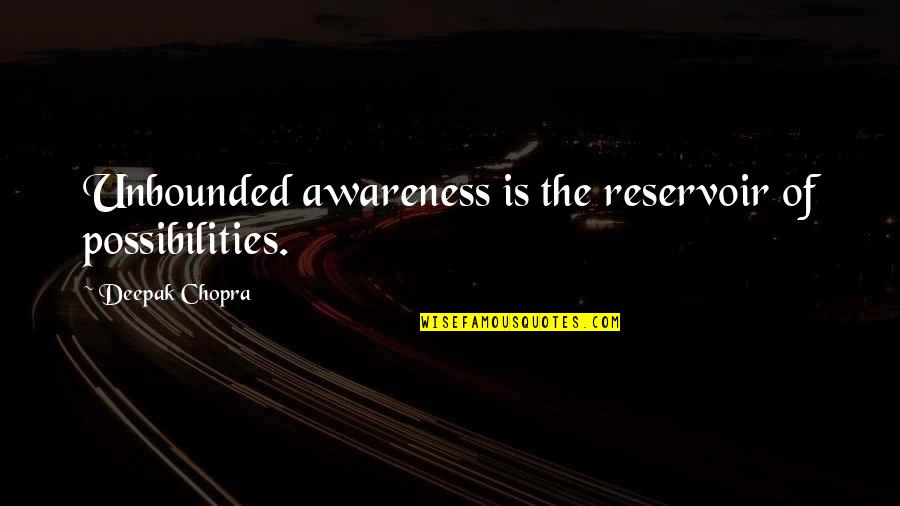 Reservoir Quotes By Deepak Chopra: Unbounded awareness is the reservoir of possibilities.