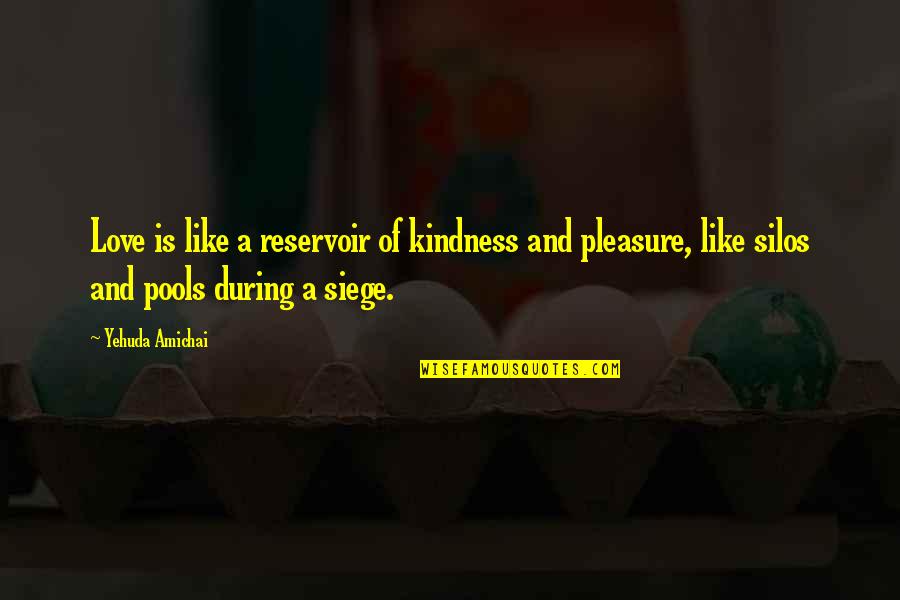 Reservoir Quotes By Yehuda Amichai: Love is like a reservoir of kindness and