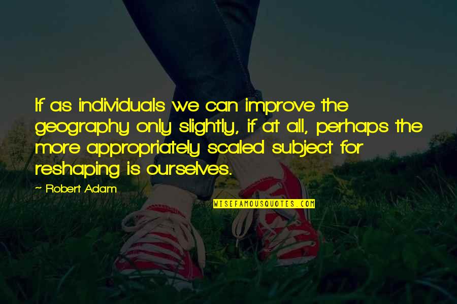 Reshaping It All Quotes By Robert Adam: If as individuals we can improve the geography