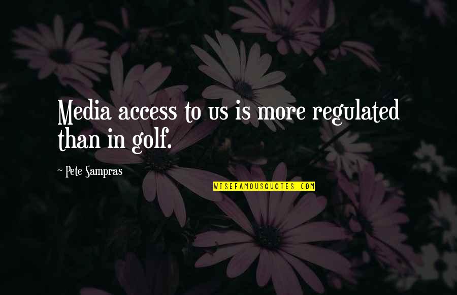 Resident Evil 4 Ramon Salazar Quotes By Pete Sampras: Media access to us is more regulated than