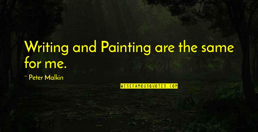 Resilience In Business Quotes By Peter Malkin: Writing and Painting are the same for me.