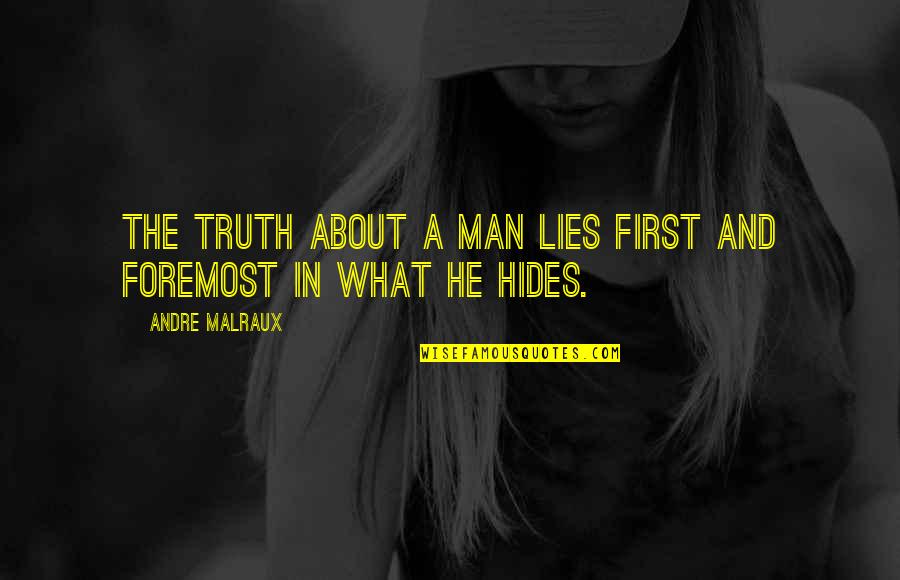 Resimden Kullanici Quotes By Andre Malraux: The truth about a man lies first and Resimden Kullanici Quotes By Andre Malraux: The truth about a man lies first and