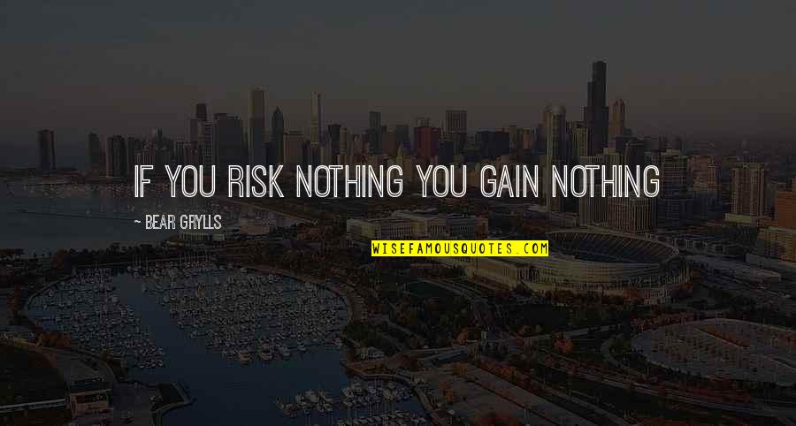 Resisting Temptation Funny Quotes By Bear Grylls: If you risk nothing you gain nothing