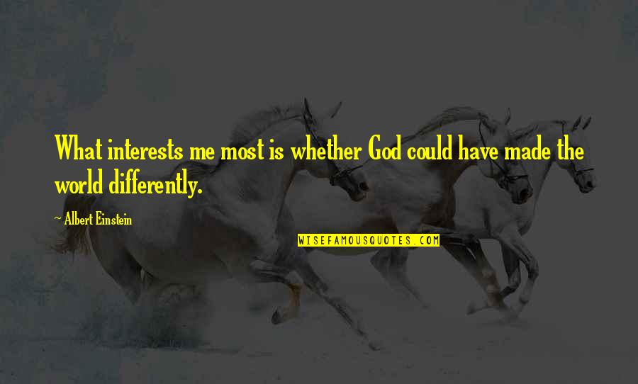 Resolvents Quotes By Albert Einstein: What interests me most is whether God could