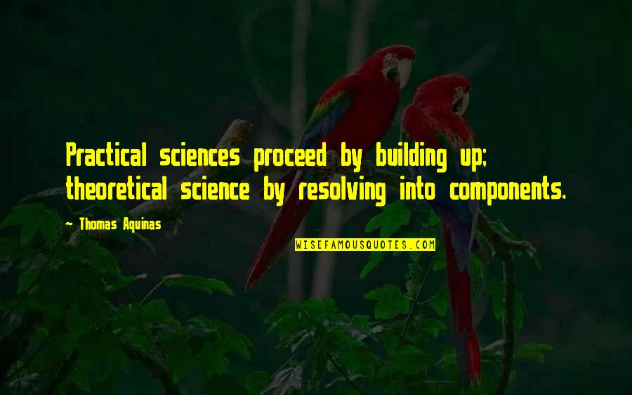 Resolving Quotes By Thomas Aquinas: Practical sciences proceed by building up; theoretical science