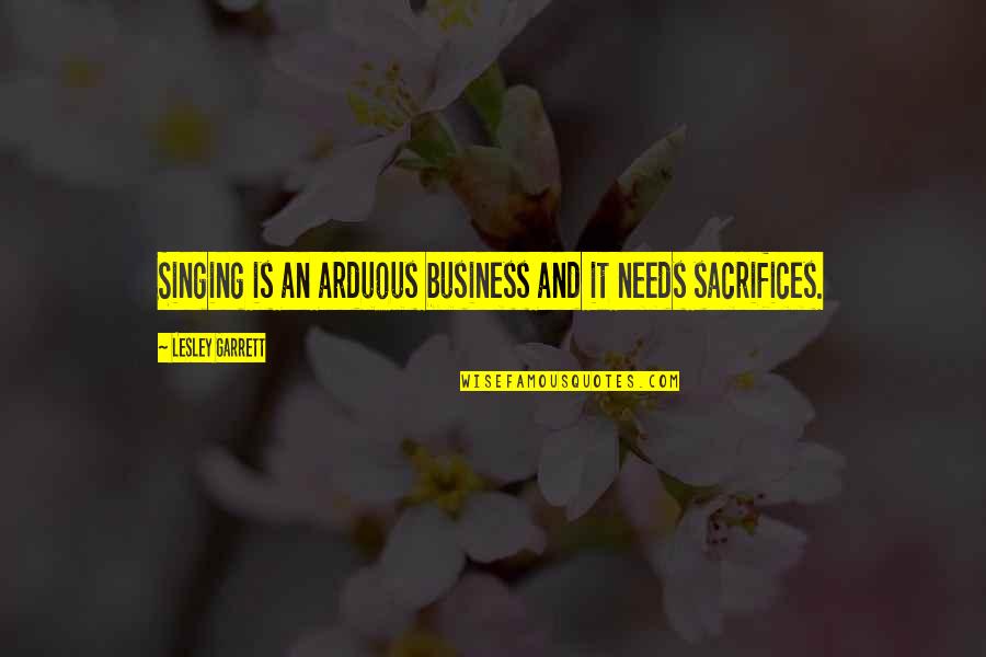 Resonantes Quotes By Lesley Garrett: Singing is an arduous business and it needs Resonantes Quotes By Lesley Garrett: Singing is an arduous business and it needs