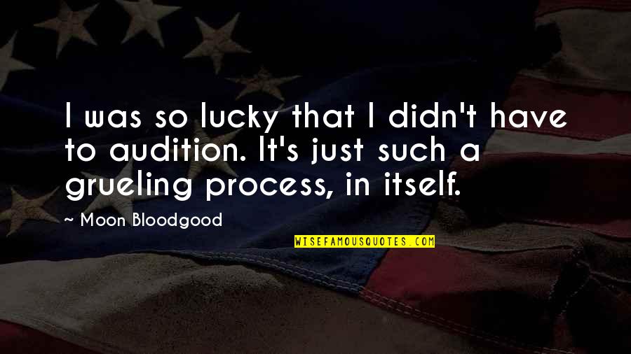 Resoplar Quotes By Moon Bloodgood: I was so lucky that I didn't have Resoplar Quotes By Moon Bloodgood: I was so lucky that I didn't have