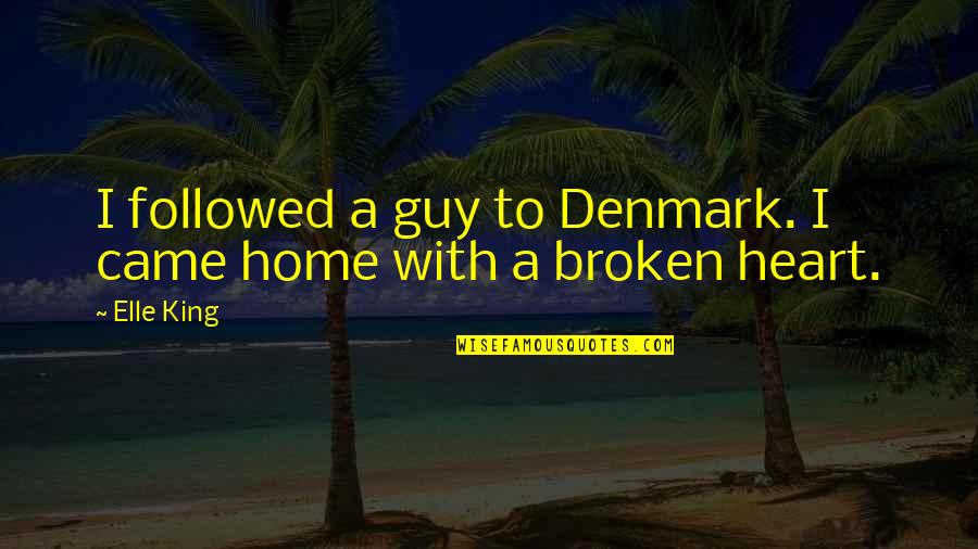 Resounding Gong Quotes By Elle King: I followed a guy to Denmark. I came