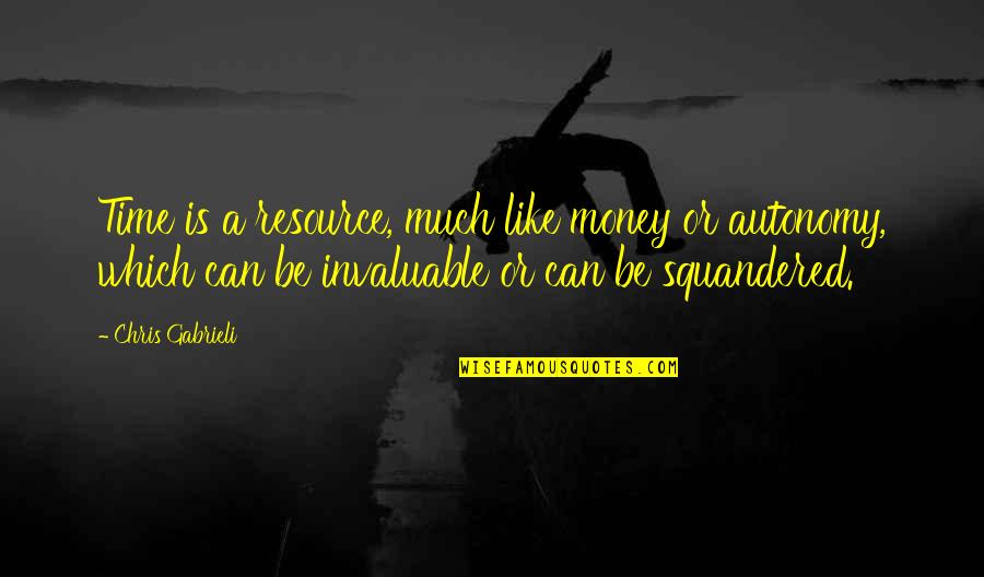 Resource Quotes By Chris Gabrieli: Time is a resource, much like money or
