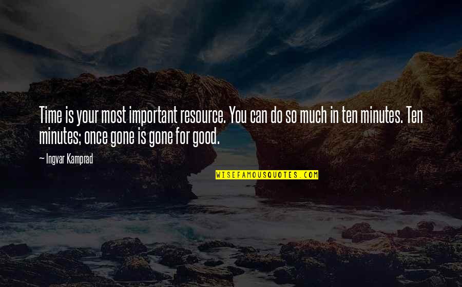 Resource Quotes By Ingvar Kamprad: Time is your most important resource. You can