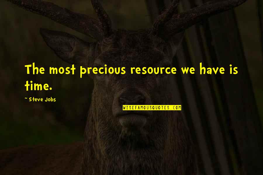 Resources Is Quotes By Steve Jobs: The most precious resource we have is time.