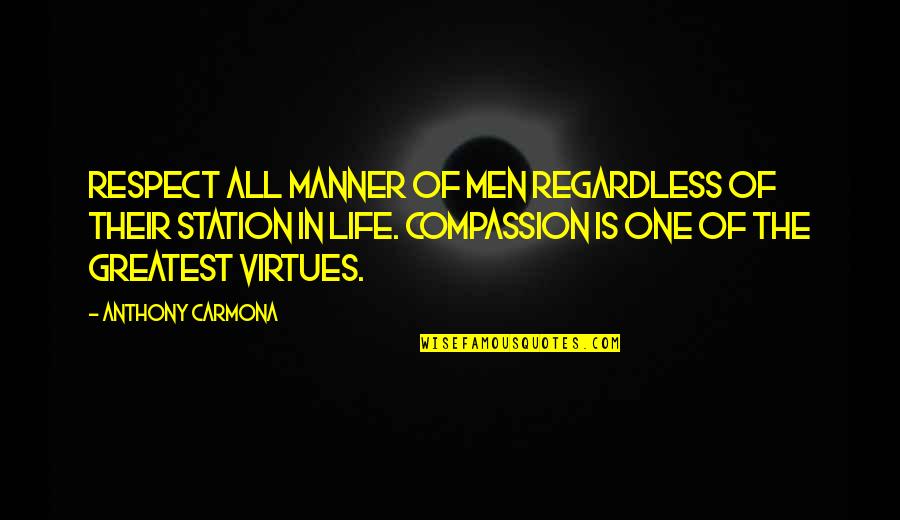 Respect And Compassion Quotes By Anthony Carmona: Respect all manner of men regardless of their Respect And Compassion Quotes By Anthony Carmona: Respect all manner of men regardless of their