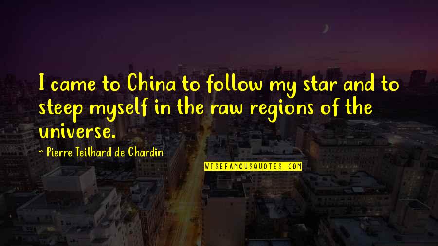 Respect And Support Quotes By Pierre Teilhard De Chardin: I came to China to follow my star