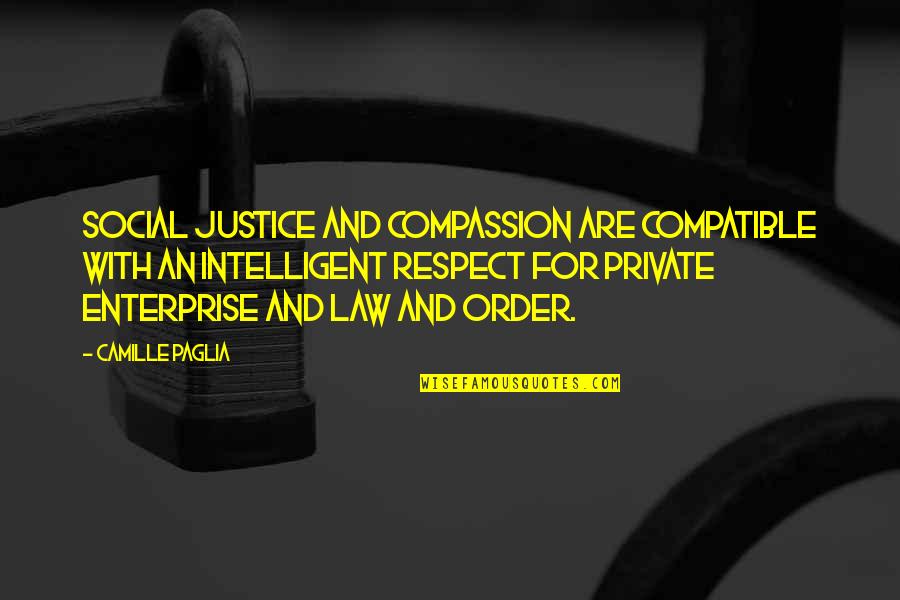 Respect For Law And Order Quotes By Camille Paglia: Social justice and compassion are compatible with an