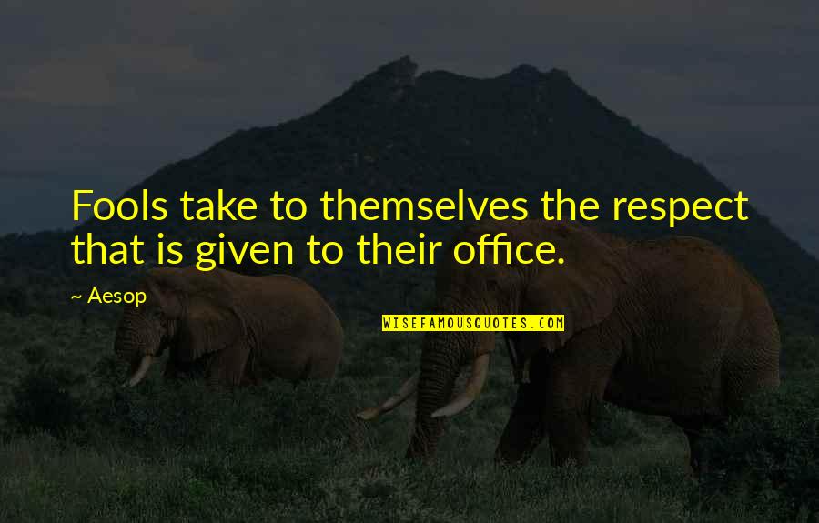 Respect Given Quotes By Aesop: Fools take to themselves the respect that is