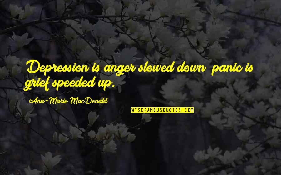 Respect Her Feelings Quotes By Ann-Marie MacDonald: Depression is anger slowed down; panic is grief