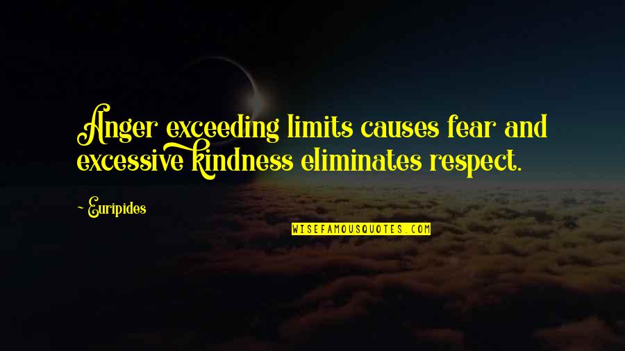 Respect Kindness Quotes By Euripides: Anger exceeding limits causes fear and excessive kindness