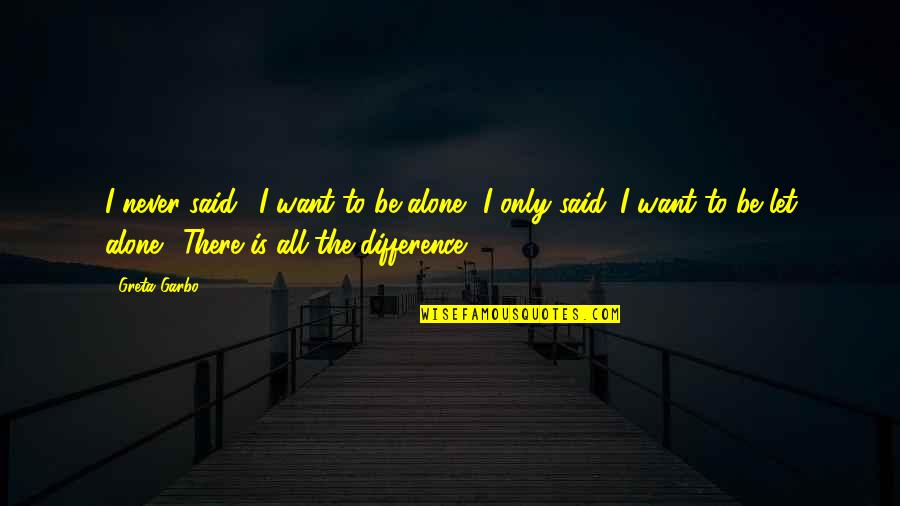 Respect Privacy Quotes By Greta Garbo: I never said, 'I want to be alone.' Respect Privacy Quotes By Greta Garbo: I never said, 'I want to be alone.'