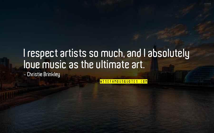 Respect The Love Quotes By Christie Brinkley: I respect artists so much, and I absolutely