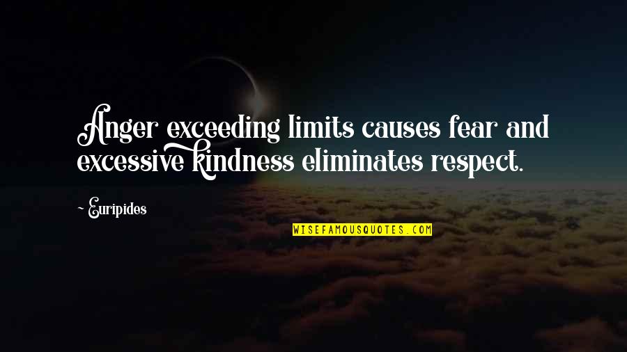 Respect Wisdom Quotes By Euripides: Anger exceeding limits causes fear and excessive kindness