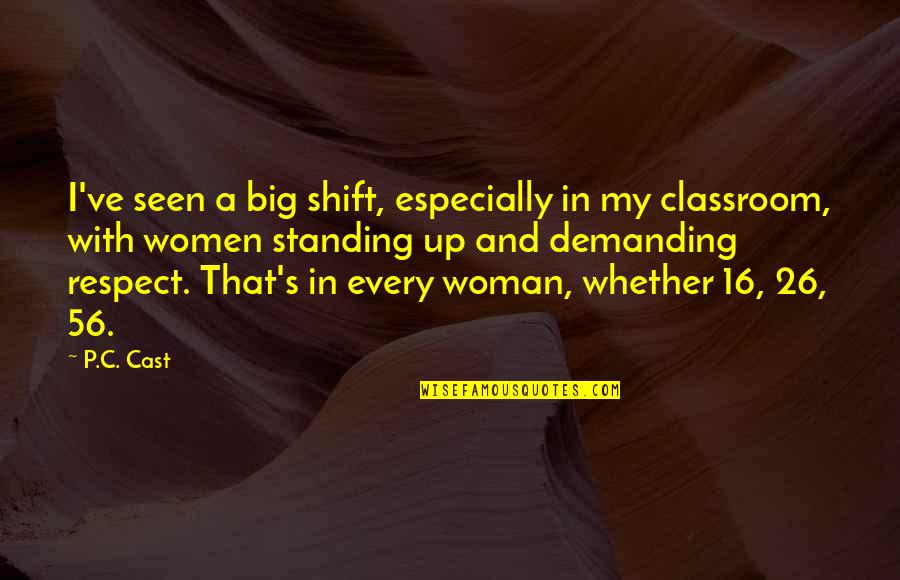 Respect Woman Quotes By P.C. Cast: I've seen a big shift, especially in my