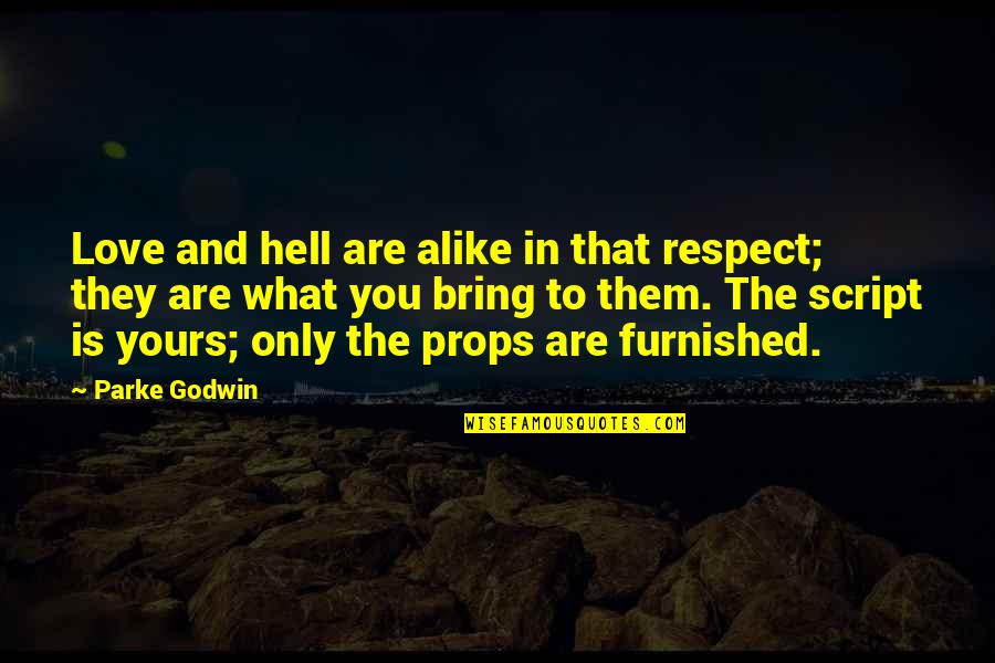 Respect You Love Quotes By Parke Godwin: Love and hell are alike in that respect;