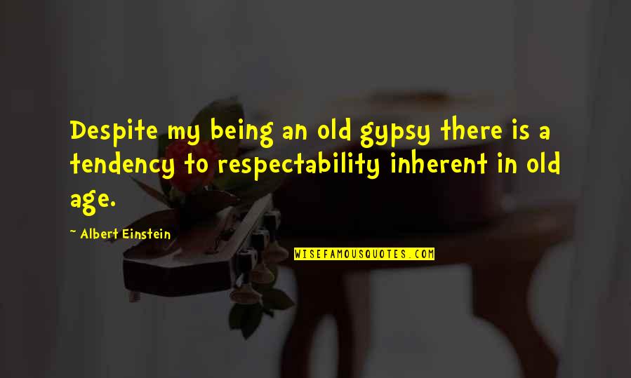 Respectability Quotes By Albert Einstein: Despite my being an old gypsy there is