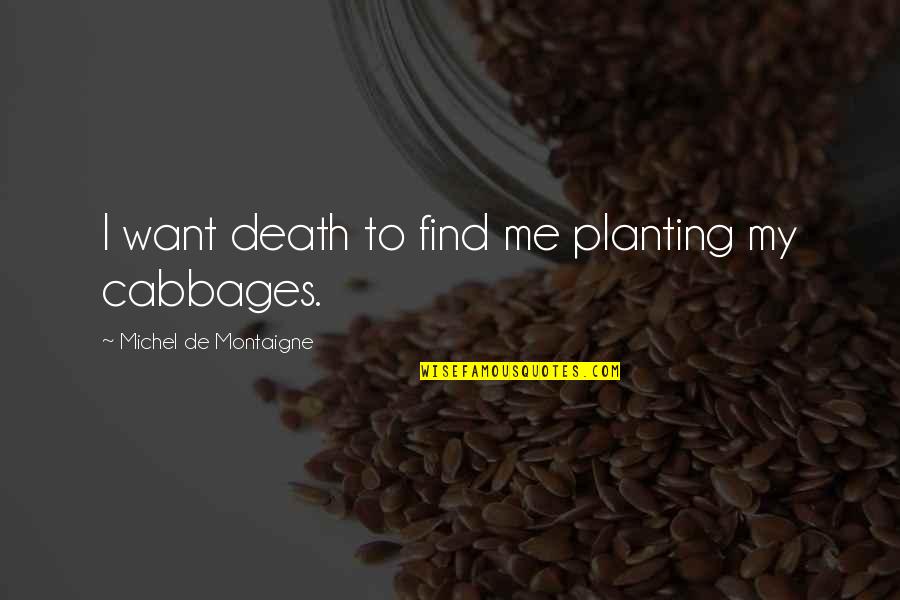 Respecting Others And Yourself Quotes By Michel De Montaigne: I want death to find me planting my