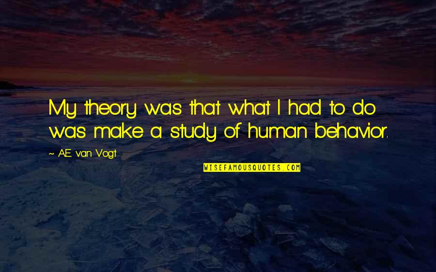 Respecting The Earth Quotes By A.E. Van Vogt: My theory was that what I had to