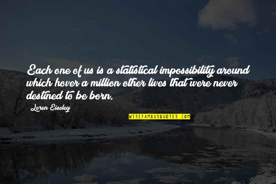 Respiran Hyal Quotes By Loren Eiseley: Each one of us is a statistical impossibility Respiran Hyal Quotes By Loren Eiseley: Each one of us is a statistical impossibility