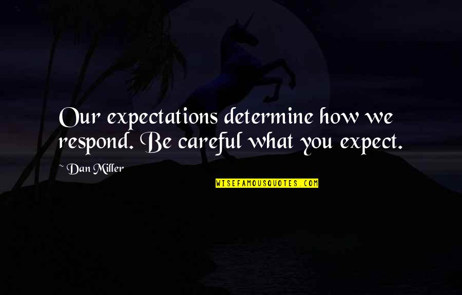 Respond Quotes By Dan Miller: Our expectations determine how we respond. Be careful