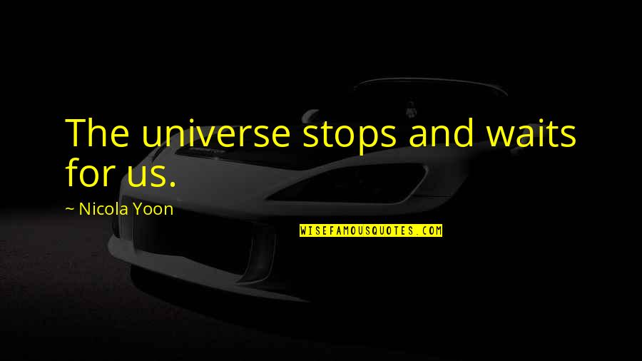 Respondent Synonym Quotes By Nicola Yoon: The universe stops and waits for us.