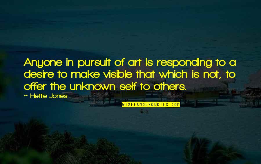 Responding Quotes By Hettie Jones: Anyone in pursuit of art is responding to