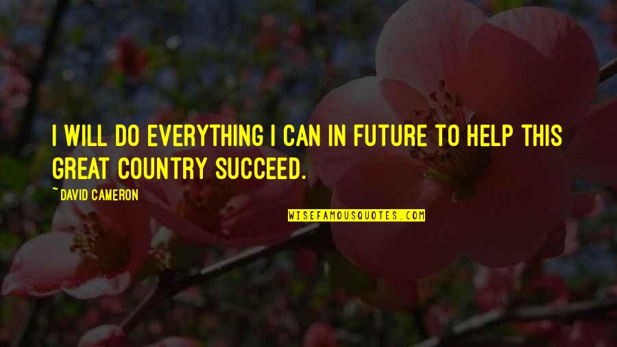Responsabilidad Social Empresarial Quotes By David Cameron: I will do everything I can in future