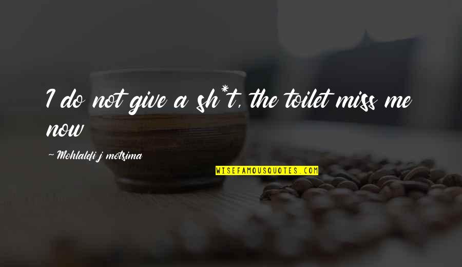 Responsabilidad Social Empresarial Quotes By Mohlalefi J Motsima: I do not give a sh*t, the toilet